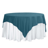 70inch Peacock Teal Polyester Square Table Overlay