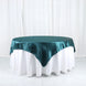 72x72inch Peacock Teal Seamless Satin Square Table Overlay