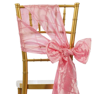 5 Pack | 7"x106" Pink Pintuck Chair Sashes