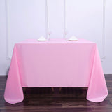 Pink Polyester Square Tablecloth 90inch