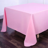 Pink Polyester Square Tablecloth 90inch