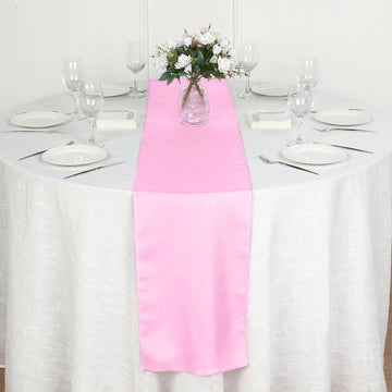 12"x108" Pink Polyester Table Runner