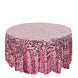 120" Big Payette Pink Sequin Round Tablecloth Premium Collection