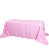 90x132 inches PINK Polyester Rectangular Tablecloth