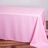 90x132 inches PINK Polyester Rectangular Tablecloth