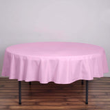 90Inch Pink Polyester Round Tablecloth