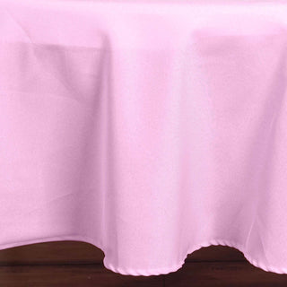 Enhance Your Event Decor with the Pink Round Polyester Tablecloth