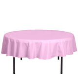 90Inch Pink Polyester Round Tablecloth