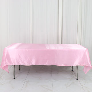 Elevate Your Event with the Pink Satin Tablecloth