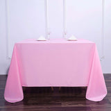 90inch Pink Seamless Square Polyester Table Overlay