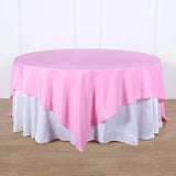 90inch Pink Seamless Square Polyester Table Overlay