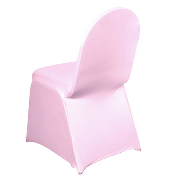 Pink Spandex Stretch Fitted Banquet Chair Cover - 160 GSM