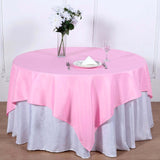 70inch Pink Square Polyester Table Overlay