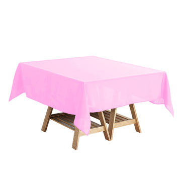 Pink Polyester Square Tablecloth, 54"x54" Table Overlay
