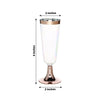 Plastic 5oz Champagne Flutes, Disposable Champagne Glasses with Rose Gold Rimmed and Detachable Base
