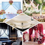 Premium Black Chiffon Curtain Panel, Backdrop Ceiling Drapery With Rod Pocket