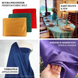 Premium Dusty Blue Scuba Polyester Fabric Bolt, Wrinkle Free DIY Craft Fabric Roll
