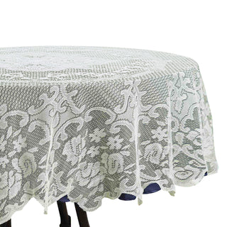 Elegant Ivory Lace Tablecloth for a Timeless Look