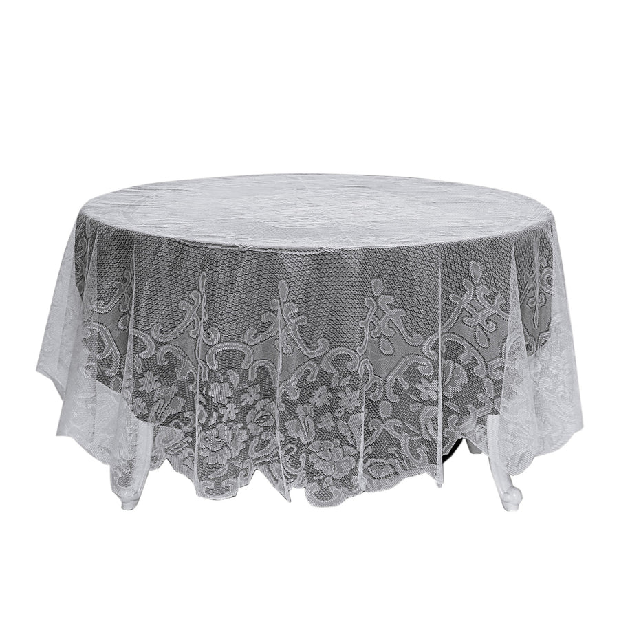 Lace Tablecloths, 90 inch Round Tablecloth, White Round Tablecloths