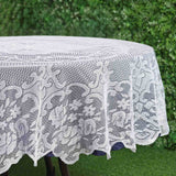 70inch Premium Lace White Round Tablecloth