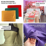 Premium Purple Scuba Polyester Fabric Bolt, Wrinkle Free DIY Craft Fabric Roll