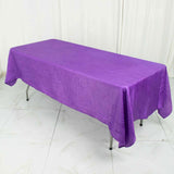 60"x102" Purple Accordion Crinkle Taffeta Seamless Rectangle Tablecloth