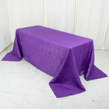 90x132inch Purple Accordion Crinkle Taffeta Rectangular Tablecloth