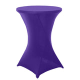 Purple Highboy Spandex Cocktail Table Cover, Fitted Stretch Tablecloth for 24"-32" Dia Tables