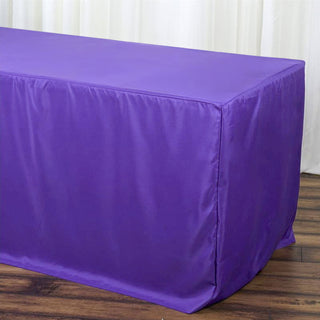 Transform Your Event with Our Purple Fitted Polyester Table Cover
