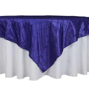 60"x60" Purple Pintuck Square Table Overlay - Clearance SALE