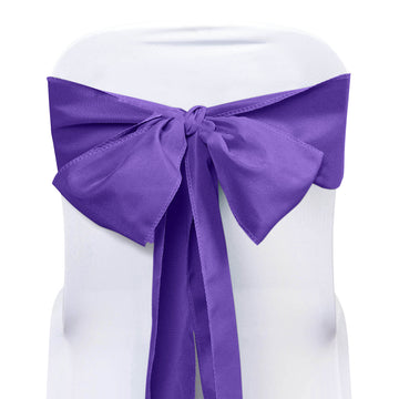 5 Pack 6"x108" Purple Polyester Chair Sashes