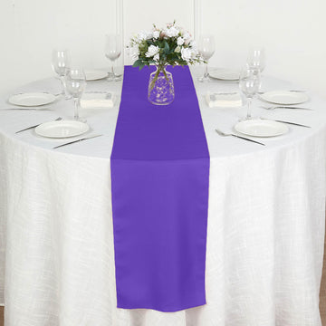 12"x108" Purple Polyester Table Runner