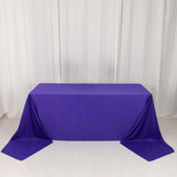 90x156inch Purple Premium Scuba Wrinkle Free Rectangular Tablecloth, Seamless Scuba Polyester