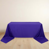 90x156inch Purple Premium Scuba Wrinkle Free Rectangular Tablecloth, Seamless Scuba Polyester