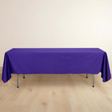 60x102inch Purple Premium Scuba Wrinkle Free Rectangular Tablecloth, Seamless Scuba Polyester