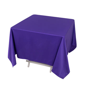 70" Purple Premium Scuba Wrinkle Free Square Tablecloth, Seamless Scuba Polyester Tablecloth