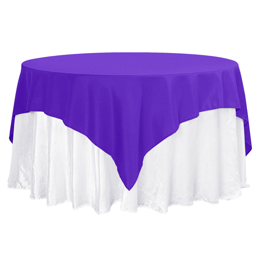 70inch Purple 200 GSM Seamless Premium Polyester Square Table Overlay