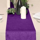 12inch x 108inch Purple Premium Sheen Finish Velvet Table Runner, Reusable Runner