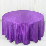 120inch Purple Accordion Crinkle Taffeta Round Tablecloth