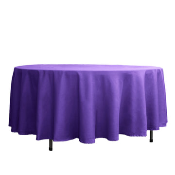 108" Purple Seamless Polyester Round Tablecloth