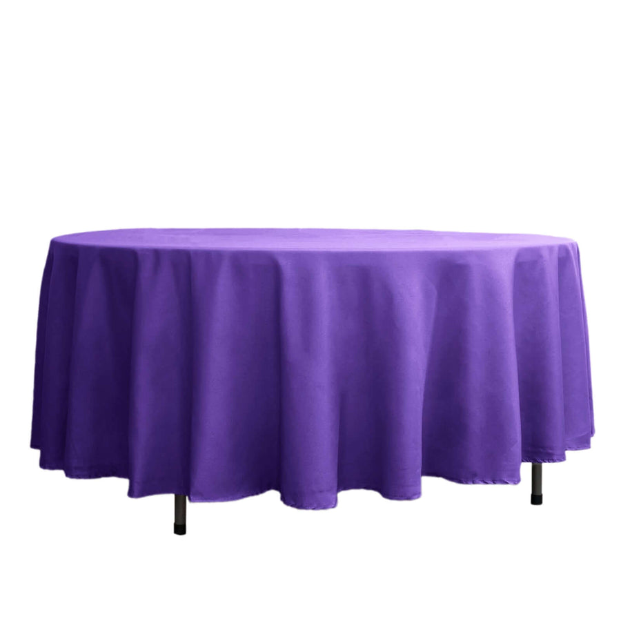 108inch Purple Polyester Round Tablecloth