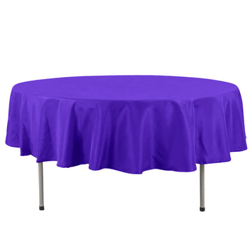 90" Purple Seamless Premium Polyester Round Tablecloth - 220GSM