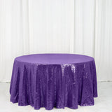 120" Purple Premium Sequin Round Tablecloth