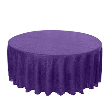 108" Purple Seamless Premium Sequin Round Tablecloth