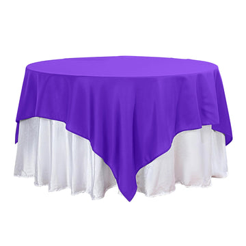 90"x90" Purple Seamless Square Polyester Table Overlay
