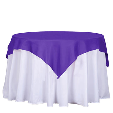 54"x54" Purple Square Seamless Polyester Table Overlay