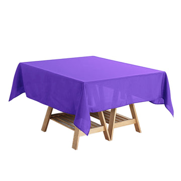 Purple Polyester Square Tablecloth, 54"x54" Table Overlay