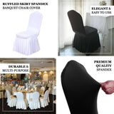 Purple Ruffle Pleated Skirt Banquet Spandex Chair Slipcover, 1-Piece Stretch Fitted Chair Cover