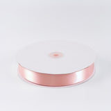 Pink satin ribbon spool on white background#whtbkgd