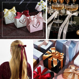 Gift boxes and wine glasses with satin ribbon bows in elegant celebration collage